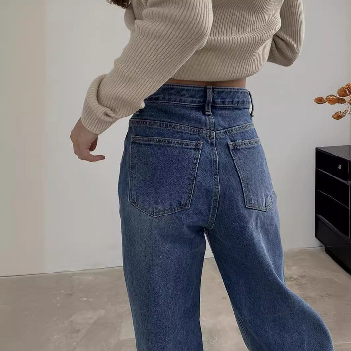 Dame Løst snittet jeansbukse med unikt design Skjora