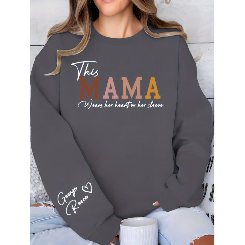 Dame sweatshirt med inspirerende mamma trykk og komfortabel passform Skjora