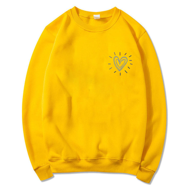 Dame Oversized Sweatshirt med søtt hjerte-motiv og avslappet snitt Skjora