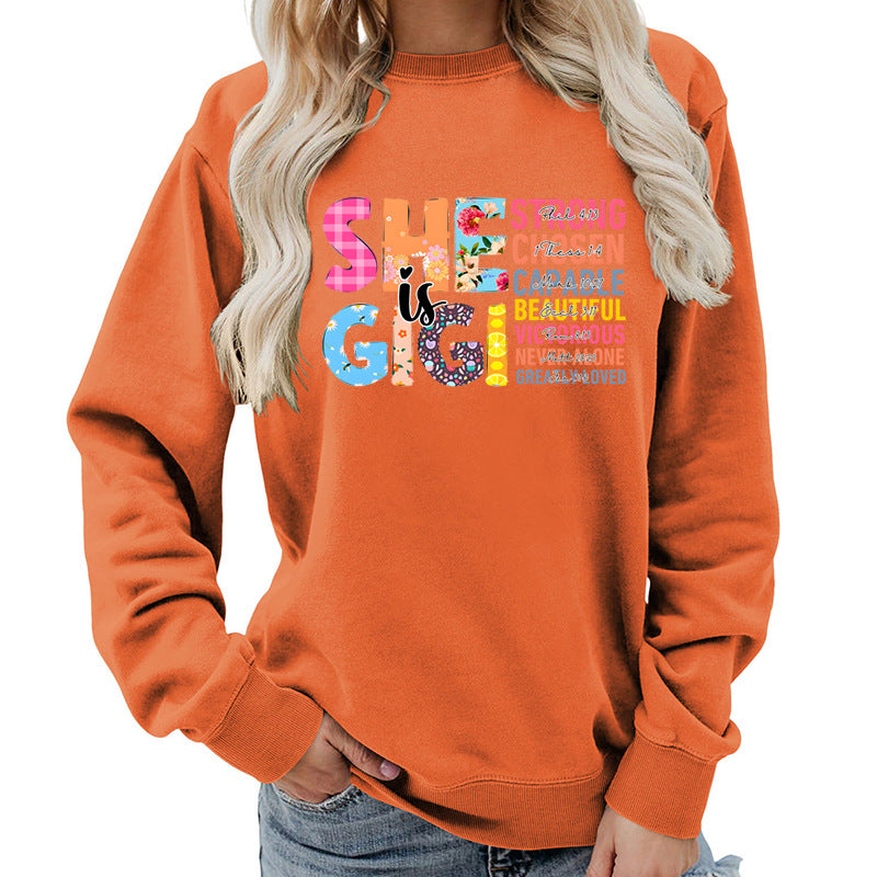 Kvinne sweatshirt med inspirerende tekstdesign Skjora