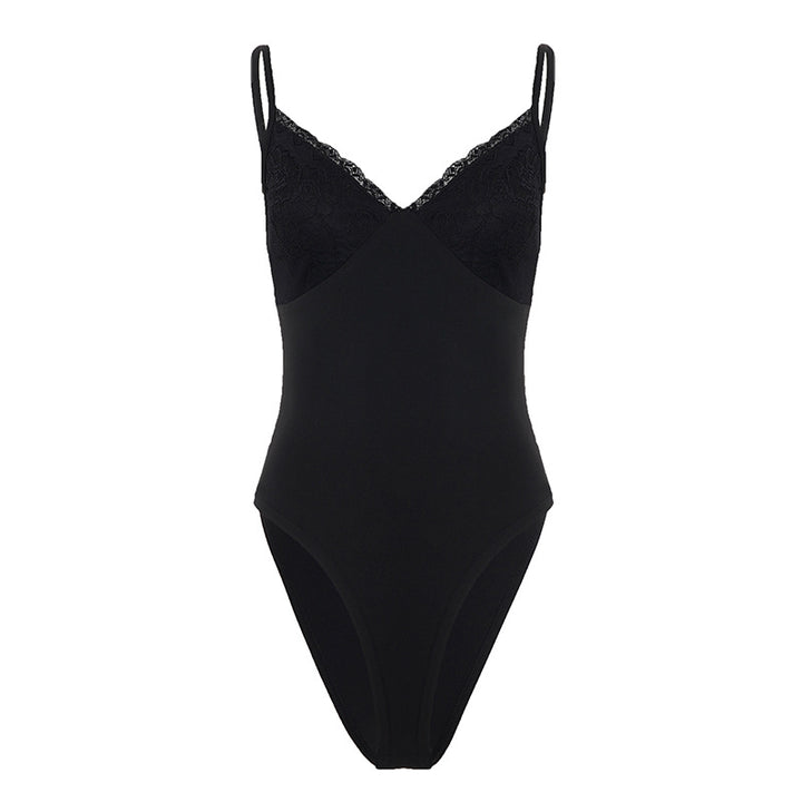 Damer elegant bodysuit med spisse detaljer og justerbare stropper Skjora