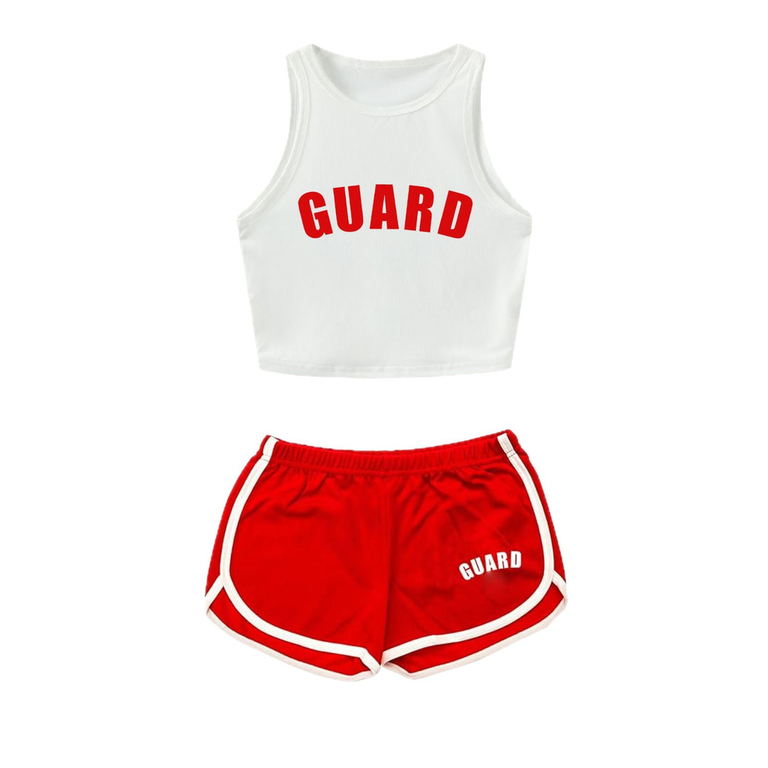 Women's Sporty Two-Piece Set with Cropped Tank Top and Shorts Skjora