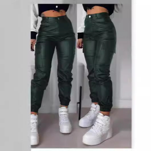 Dame fashion Cargo-bukser med elastisk linning og lommer Skjora