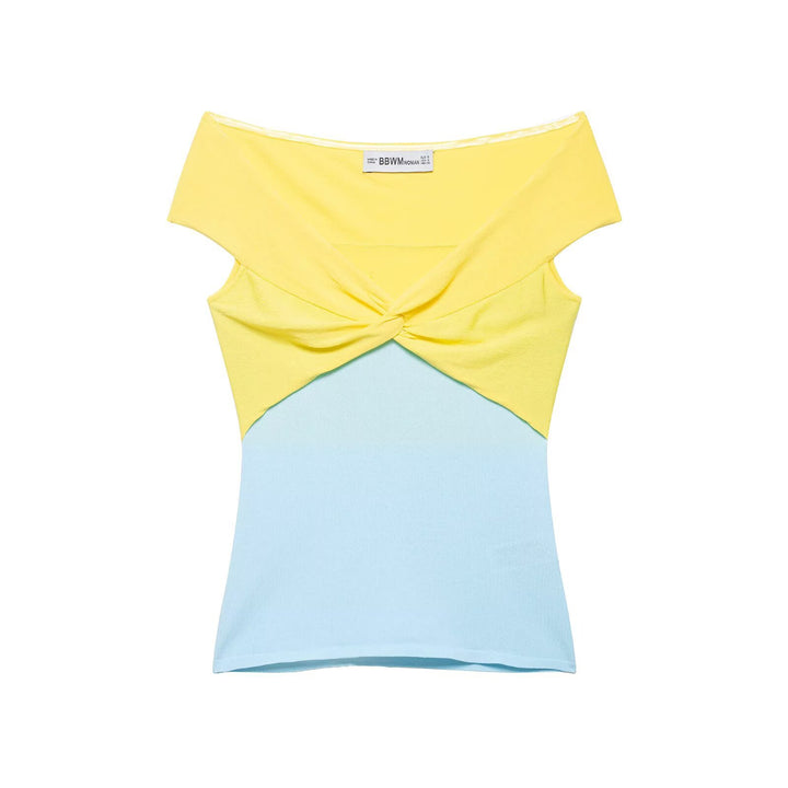 Damer Off-Shoulder Top med knute-detalj og gradient Skjora