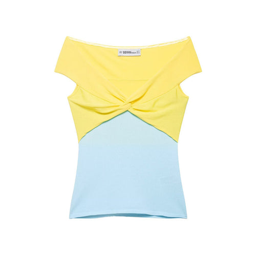 Damer Off-Shoulder Top med knute-detalj og gradient Skjora