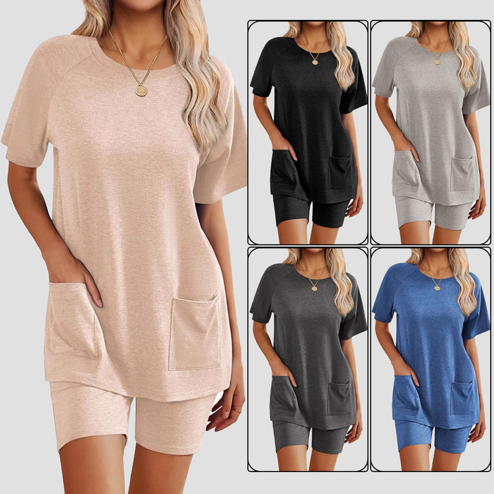 Dame Loungewear-set med behagelig vid passform og praktiske lommer Skjora