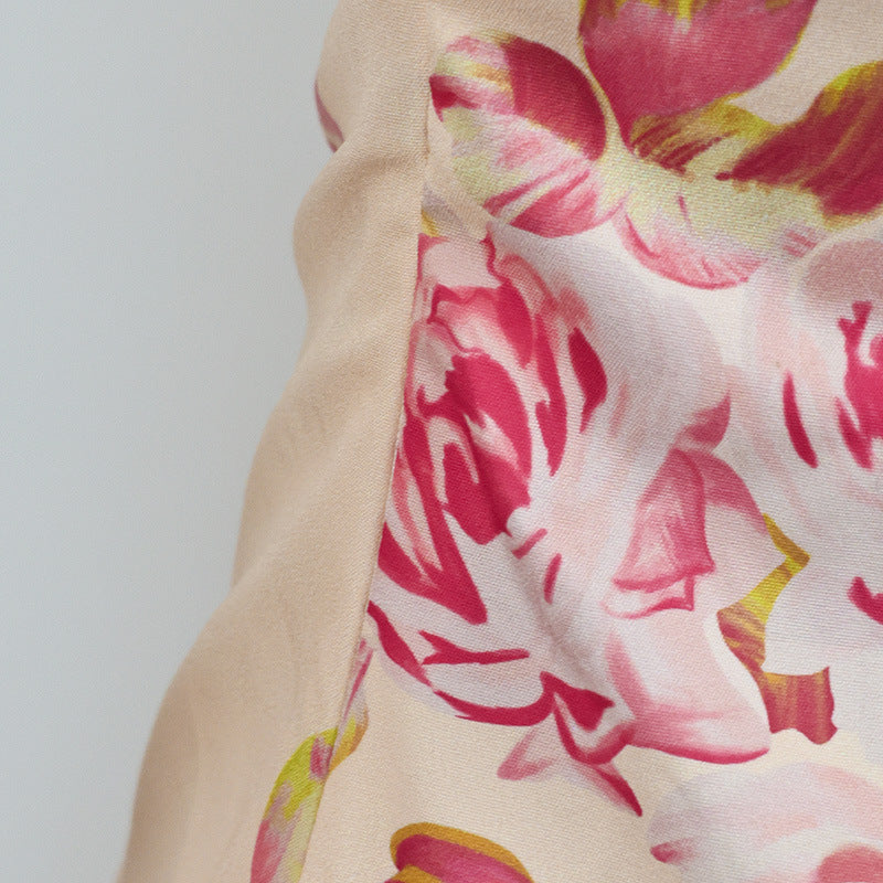 Damer asymmetrisk maxikjole med blomstermønster og ett skulderdesign Skjora