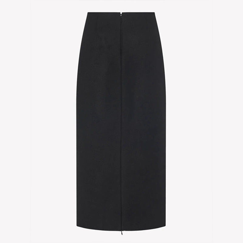 Dame elegant maxiskjørt med høy midje og minimalistisk silhuett Skjora