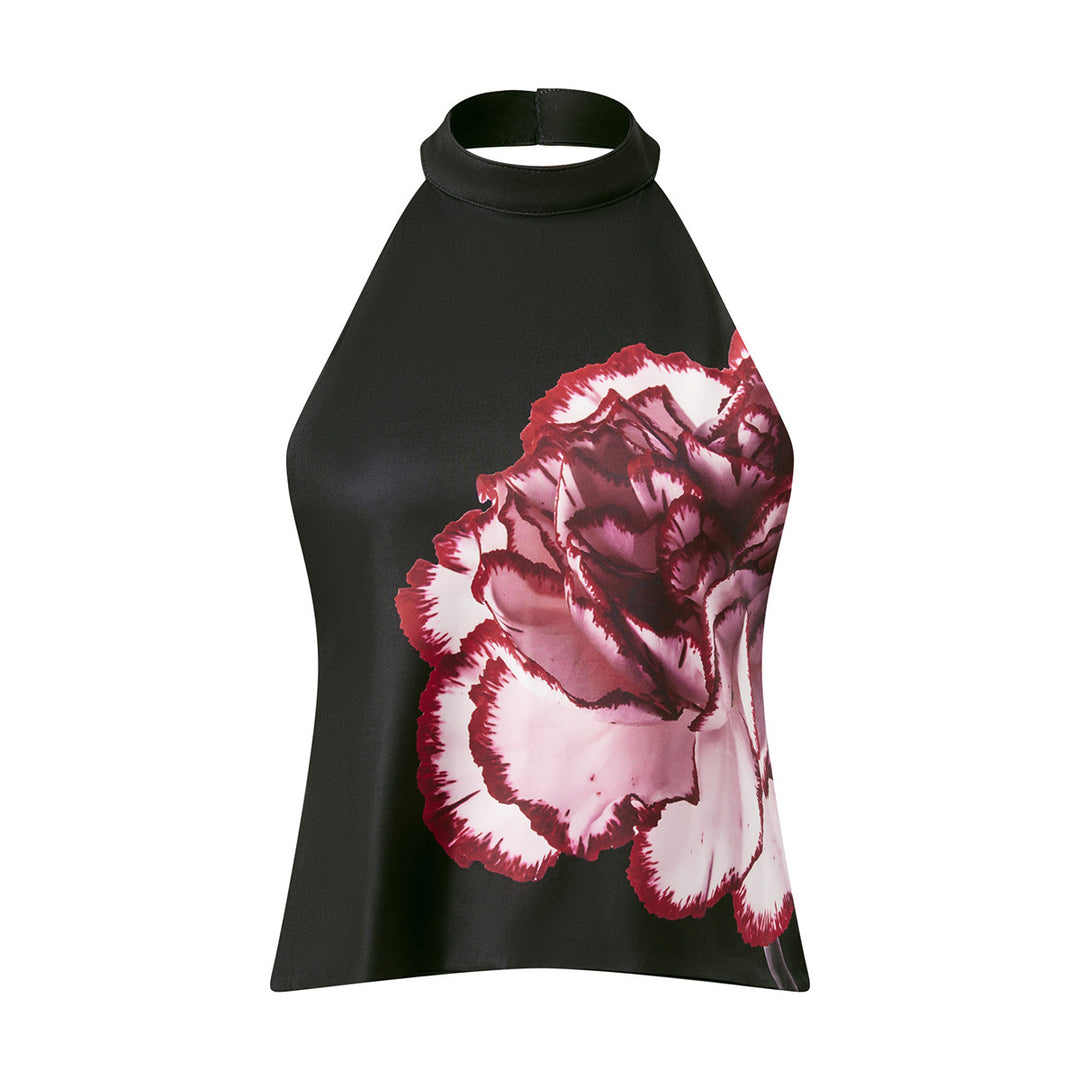 Dame Haltertop med blomsterdesign Skjora