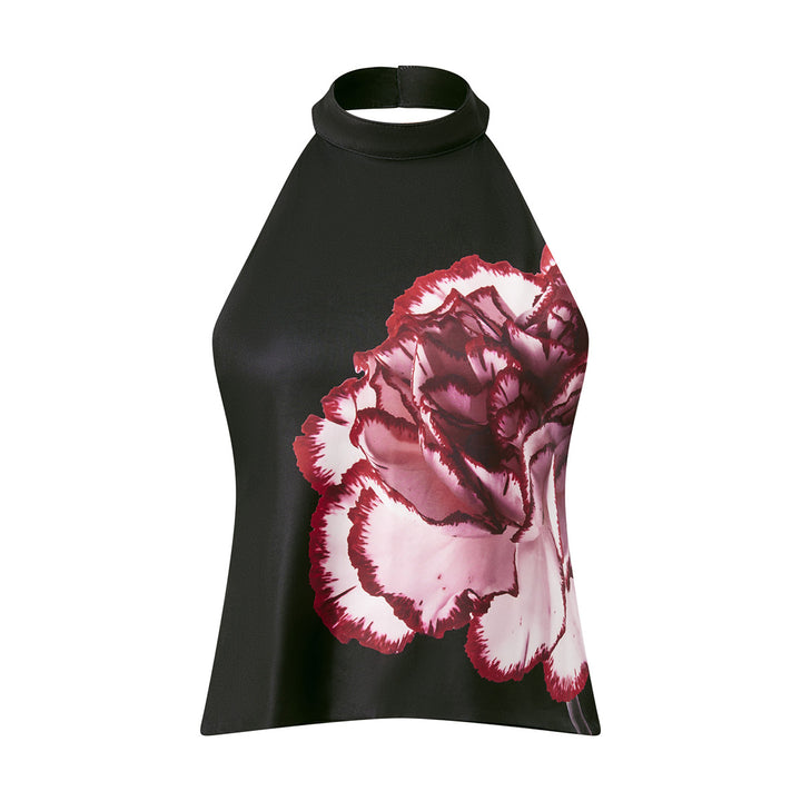 Dame Haltertop med blomsterdesign Skjora