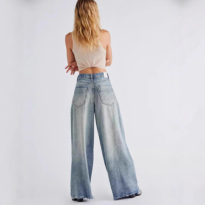 Dame størrelse Høy midje jeans Skjora