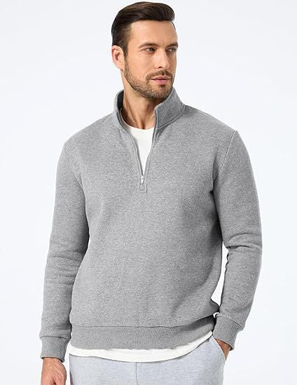 Herresweatshirt med halv glidelås og moderne snitt Skjora