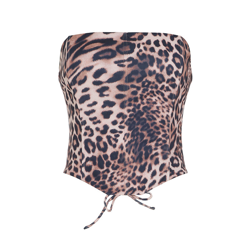 Damer bustier med dyreprint og figurskjærende snitt Skjora