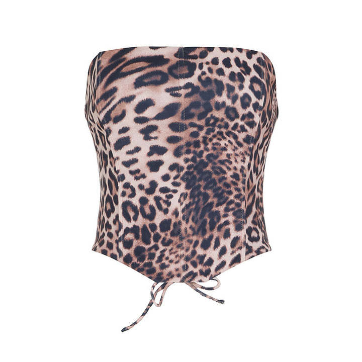 Damer bustier med dyreprint og figurskjærende snitt Skjora