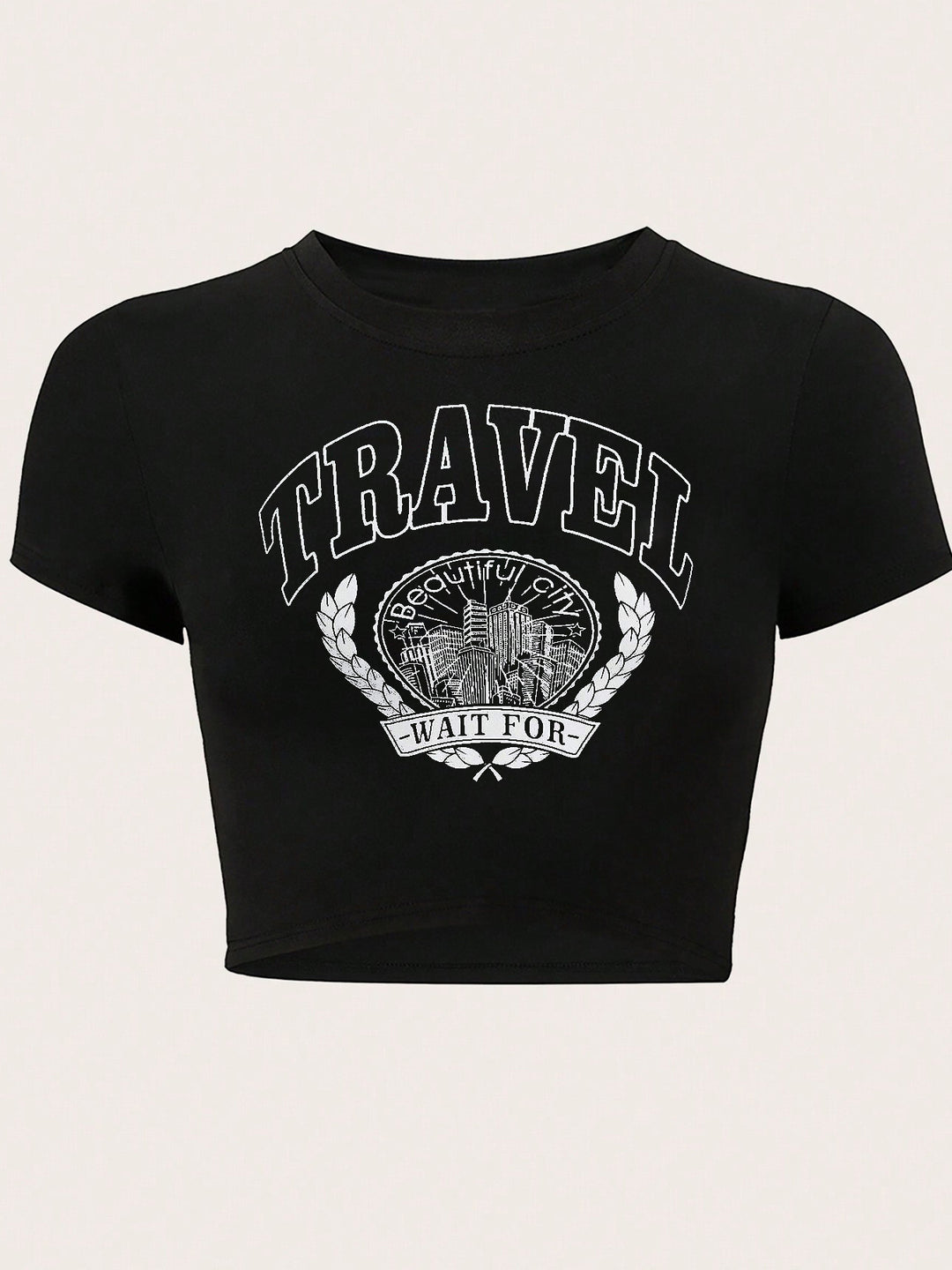 Dame T-skjorte med glitrende disco kule-motiv og moderne sløyfedetalj Skjora