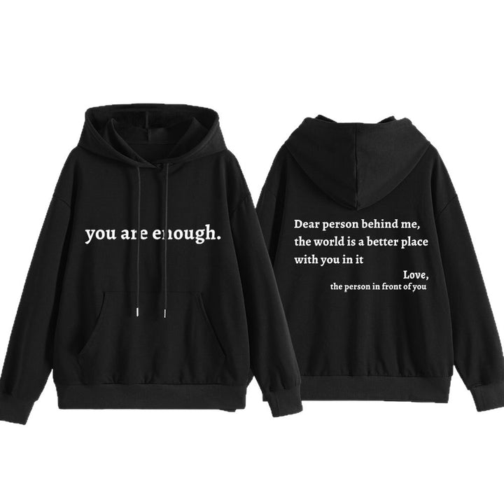 Women's hooded sweatshirt with motivational lettering and comfortable fit Skjora
