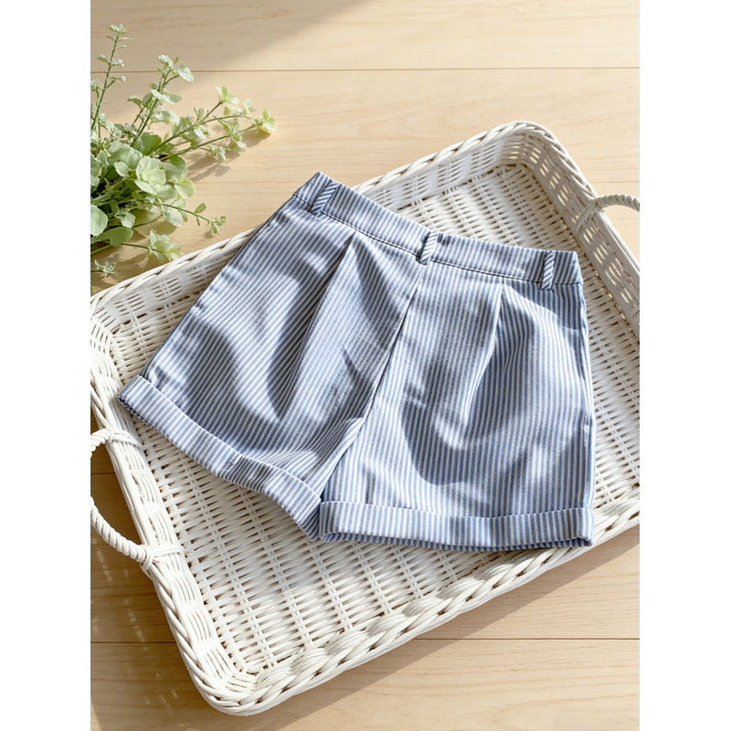 Dame shorts med stripete design og behagelig passform Skjora