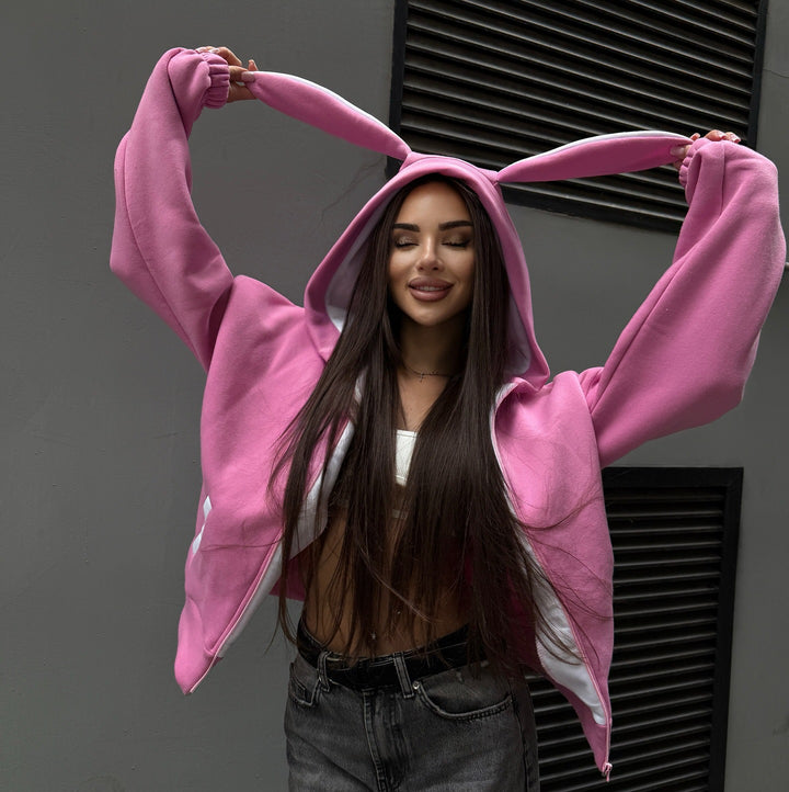 Dame hoodie med dyrehoder Skjora
