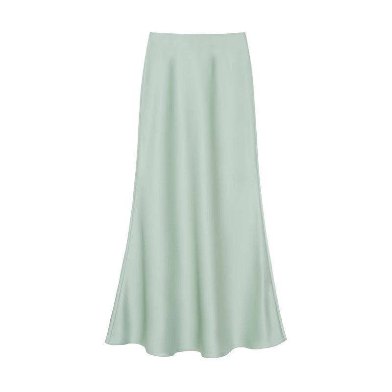 Damer Elegant Maxi Skjørt laget av høykvalitets flytende materiale med vid skjæring Skjora