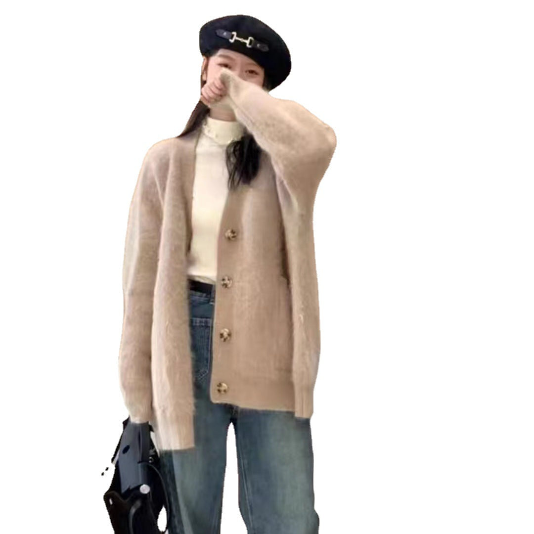 Damer myk cardigan med knapper Skjora