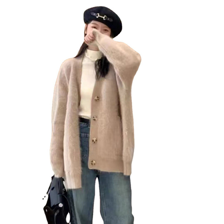 Damer myk cardigan med knapper Skjora