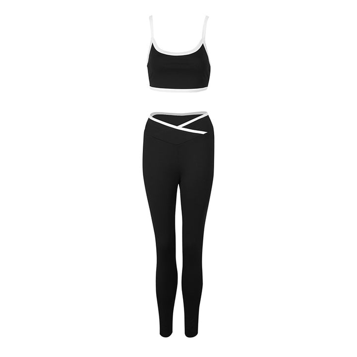 Damer Sporty Set med tettsittende topp og høyt skårede leggings Skjora