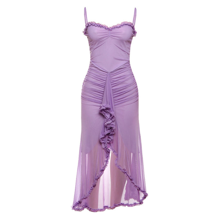 Dame Elegant Vinkjole med Ruffles detaljer og figursydd snitt Skjora