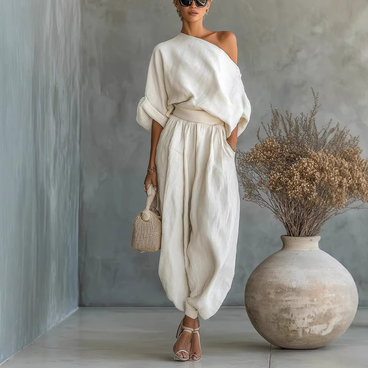 Dame Lifestyle Jumpsuit med en-sidig utringning og løs silhuett Skjora