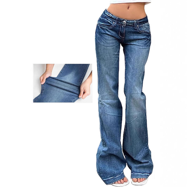 Dame Bootcut-jeans med fleksibel passform og høy midje Skjora