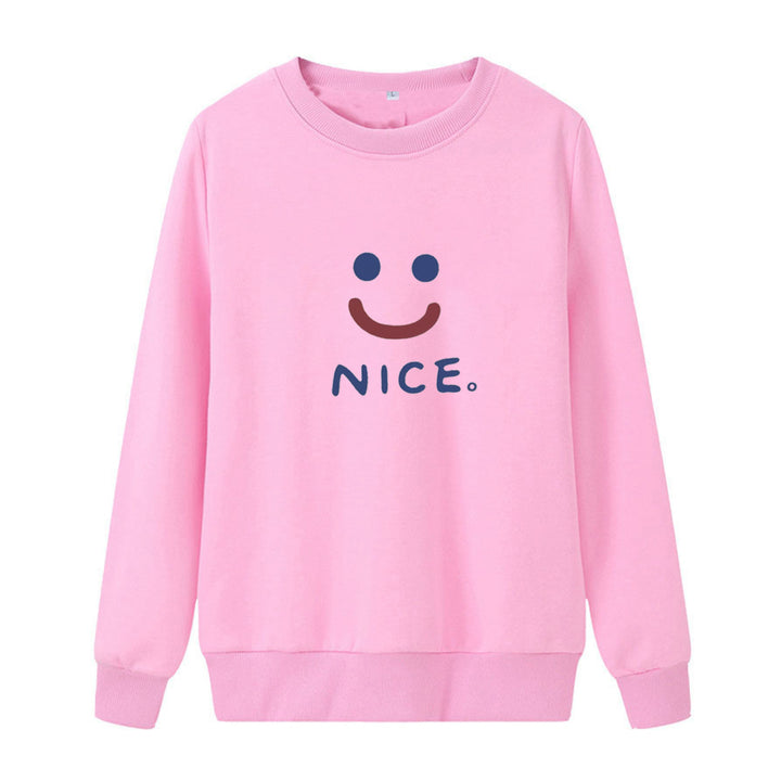 Damer uformell sweatshirt med gledelig smile-motiv Skjora