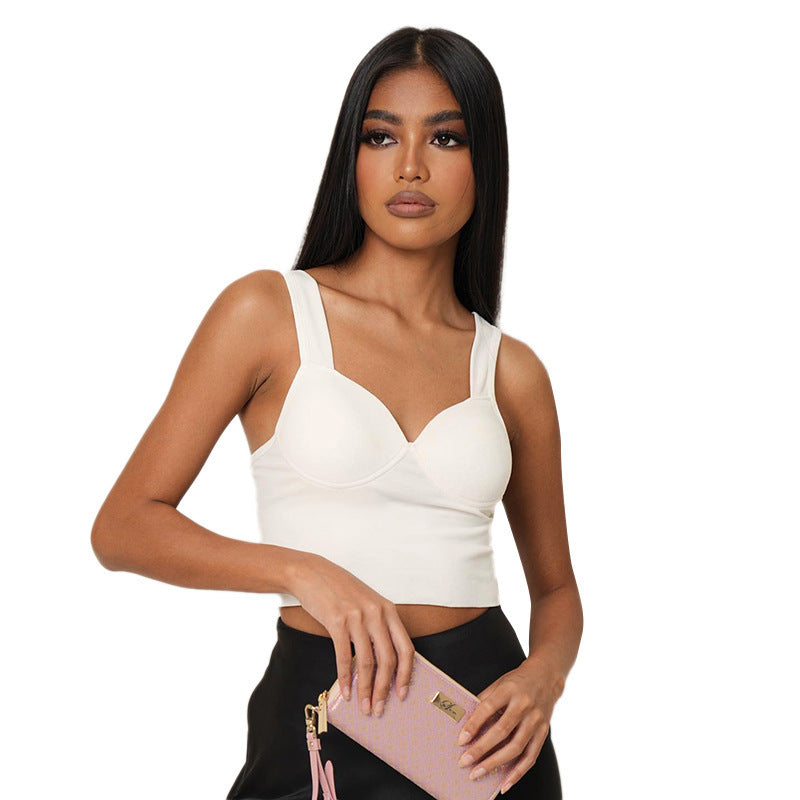 Dame crop top med komfortabel passform og elegant utringning Skjora