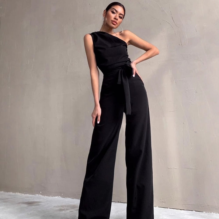 Dame En-Skulder Jumpsuit med vid ben Skjora