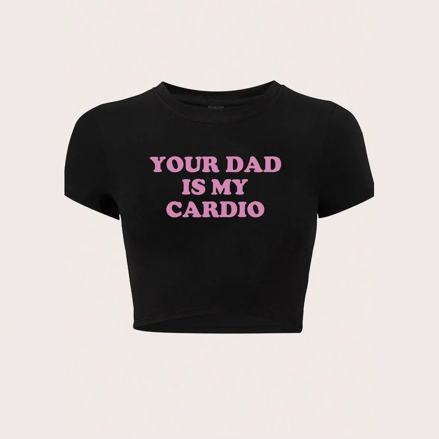 Dame Crop-Top med morsom tekst og moderne snitt Skjora