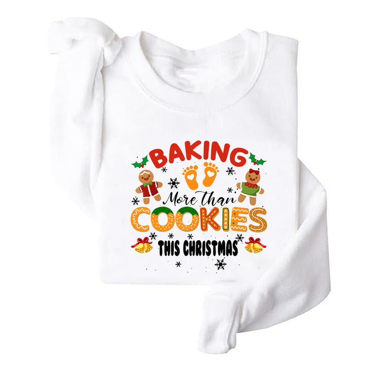 Damesweatshirt med myk fleecefóring og munter juletrykk Skjora