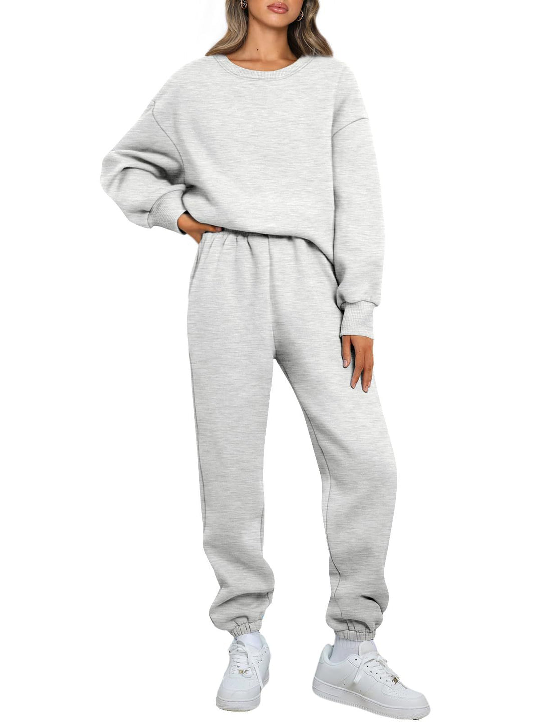 Kvinnors bekväma fritidsdräkt med oversized snitt och elastisk midja Skjora