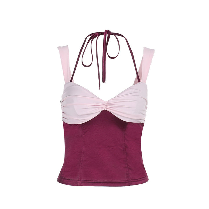 Dame Crop-Top med skulderfri design og raffinerte volangdetaljer Skjora