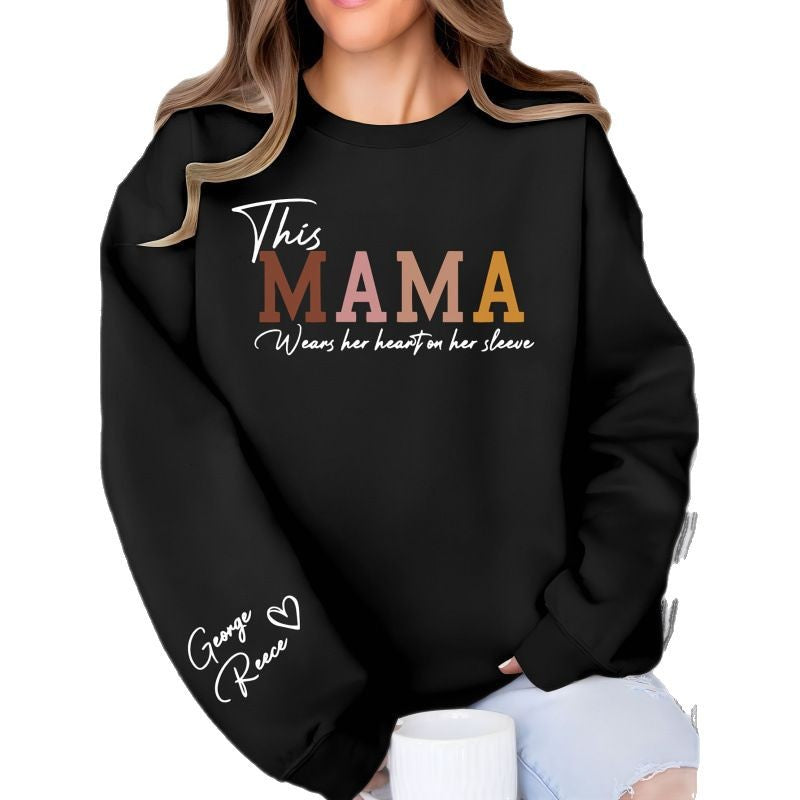 Dame sweatshirt med inspirerende mamma trykk og komfortabel passform Skjora