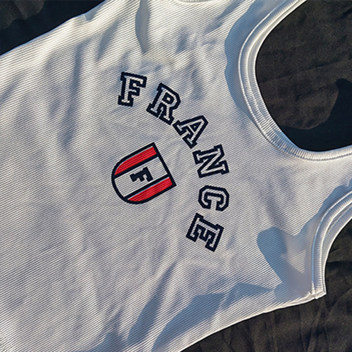 Dame tanktop med sporty Frankrike-design og komfortabel passform Skjora