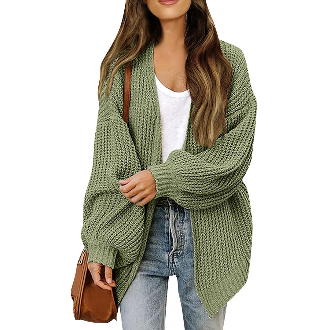 Kvinne chunky strikket cardigan med en avslappet passform og senkede skuldre Skjora