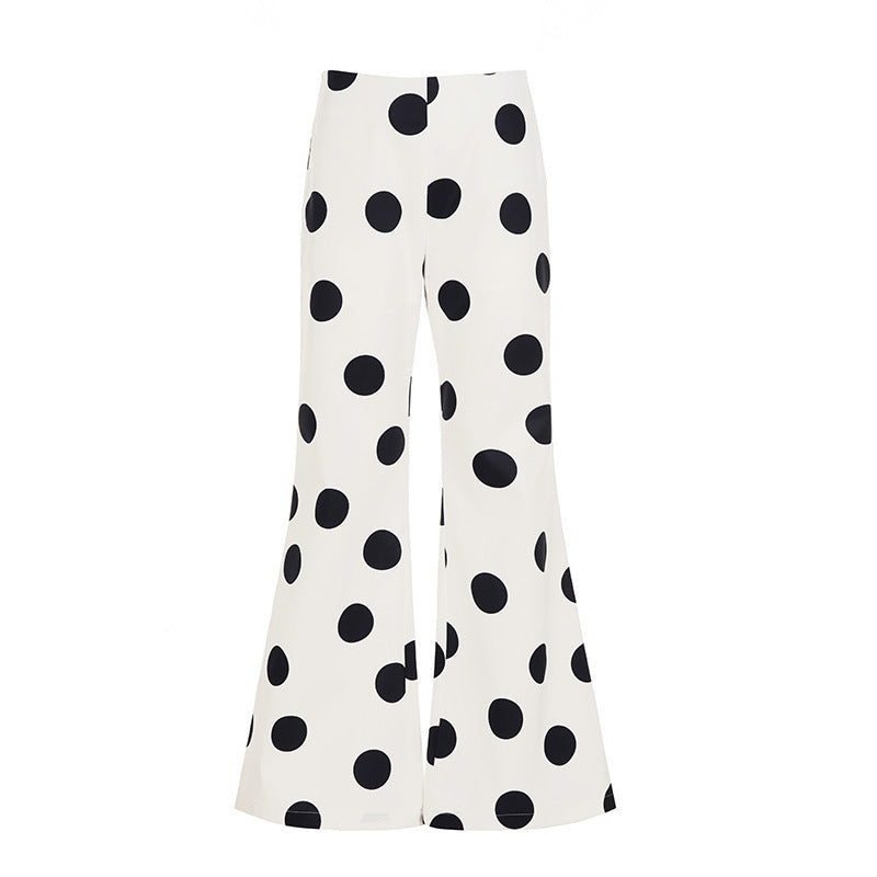 Dame Fashion Baggy Bukser med stilfullt prikkete design Skjora