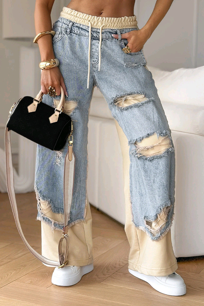 Kvinner Urban Ødelagt Denim Jogger Skjora