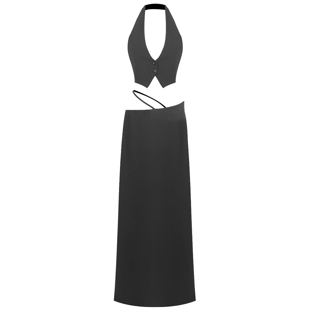 Elegant Women's Crop Top with Maxi Skirt Skjora