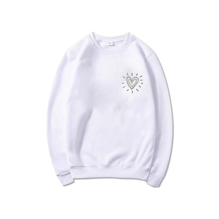 Dame Oversized Sweatshirt med søtt hjerte-motiv og avslappet snitt Skjora