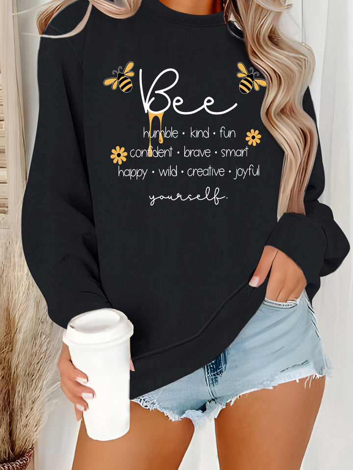 Dame sweatshirts med inspirerende bien mote og positive affirmasjoner Skjora