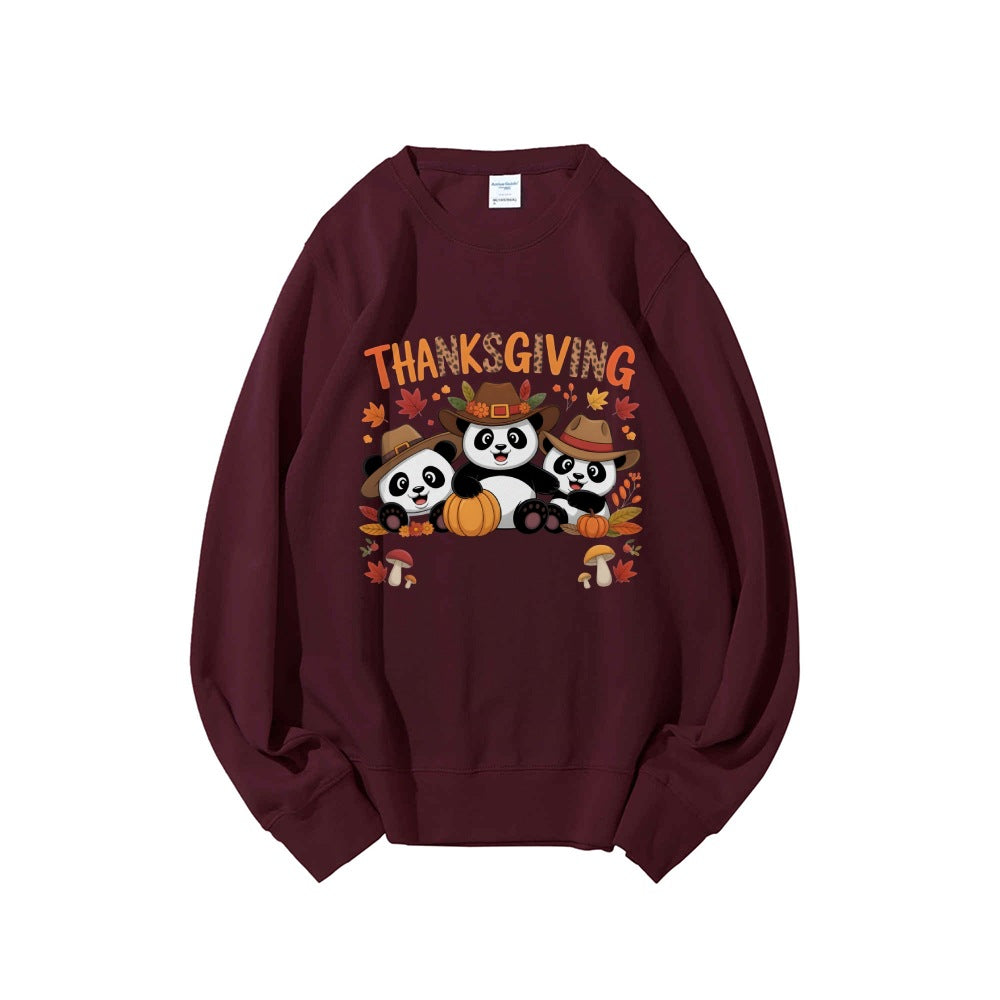 Dame sweatshirt med morsomt dyremotiv og høstmotiv Skjora