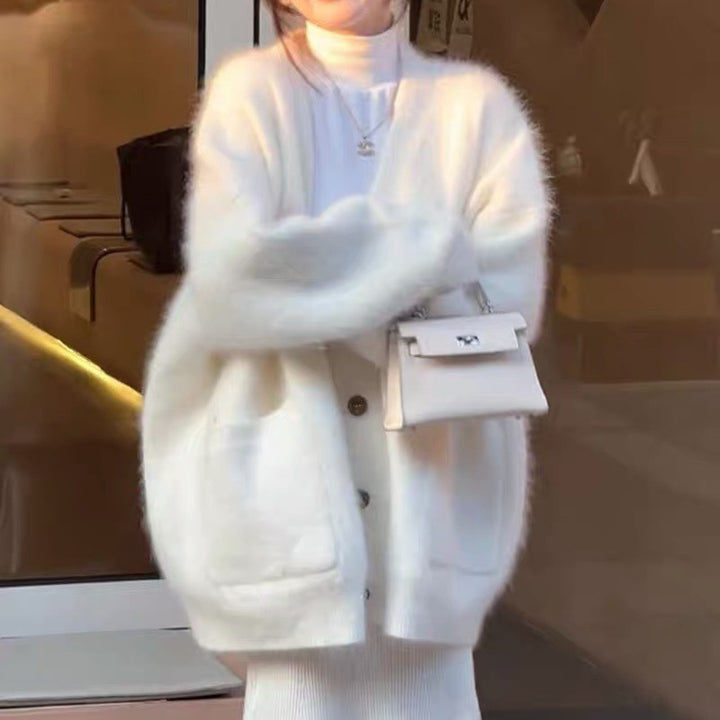 Damer myk cardigan med knapper Skjora