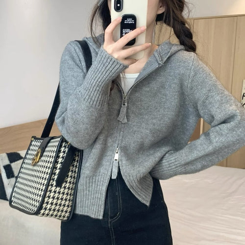 Dame cardigan med høy-kvalitet stoff og moderne glidelås Skjora