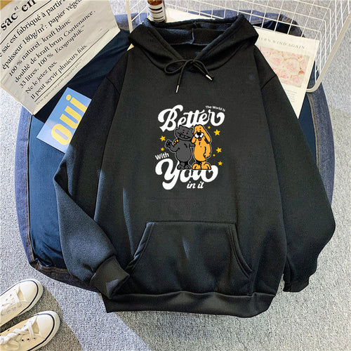 Damen Kapuzenpullover mit verspieltem Tiermotiv Skjora