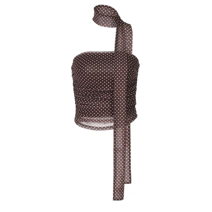 Dame Elegant Polka-Dots Overdel med smal Bandeau og formende detaljer Skjora