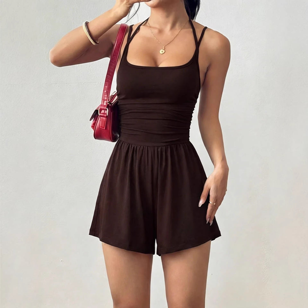 Dame sommerlig jumpsuit med justerbare stropper og flytende snitt Skjora
